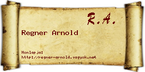Regner Arnold névjegykártya